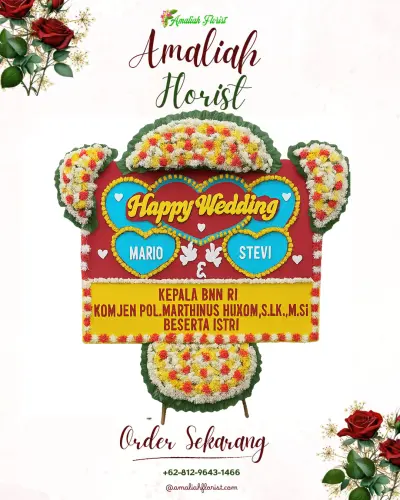 Karangan Papan Bunga Pernikahan di Gadog
